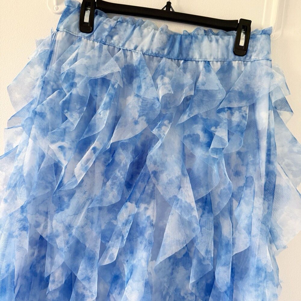 Fairycore Coquette Soft Romantic Tie Dye Ruffled Elastic Waist Tiered Skirt Med - Picture 4 of 15